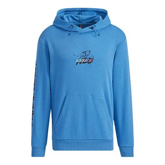 Men's adidas neo Graffiti Logo Alphabet Printing Blue HH8981