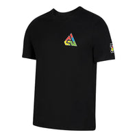 Nike Back Logo Pattern Printing Round Neck Casual Short Sleeve Black DV5366-010