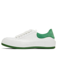 Alexander McQueen Deck Skate Plimsoll Lace Up 'White Green Suede' 654594W4MV79354