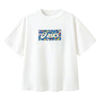 (GS) ASICS Logo Print T-shirt 'White Blue' 332241173077-10