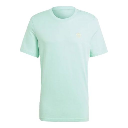 adidas originals Casual Solid Color Knit Short Sleeve Green GN3404