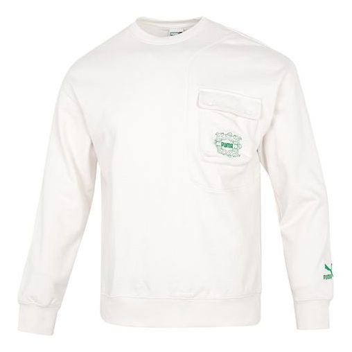 PUMA Das CC Graphic Crew Sweater 'White' 539908-93