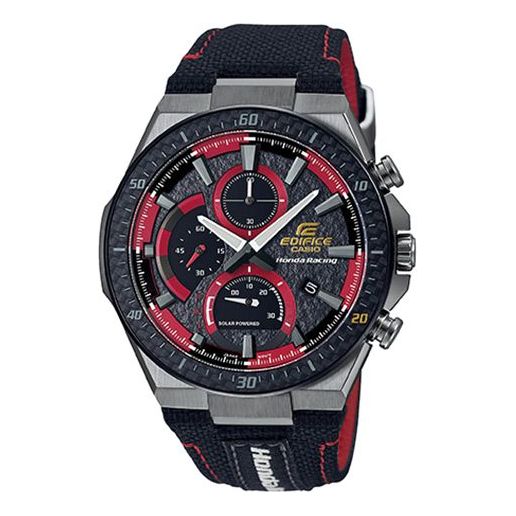 CASIO EDIFICE Leisure Waterproof /Red Solar Powered Mens Black Analog EFS-560HR-1APR