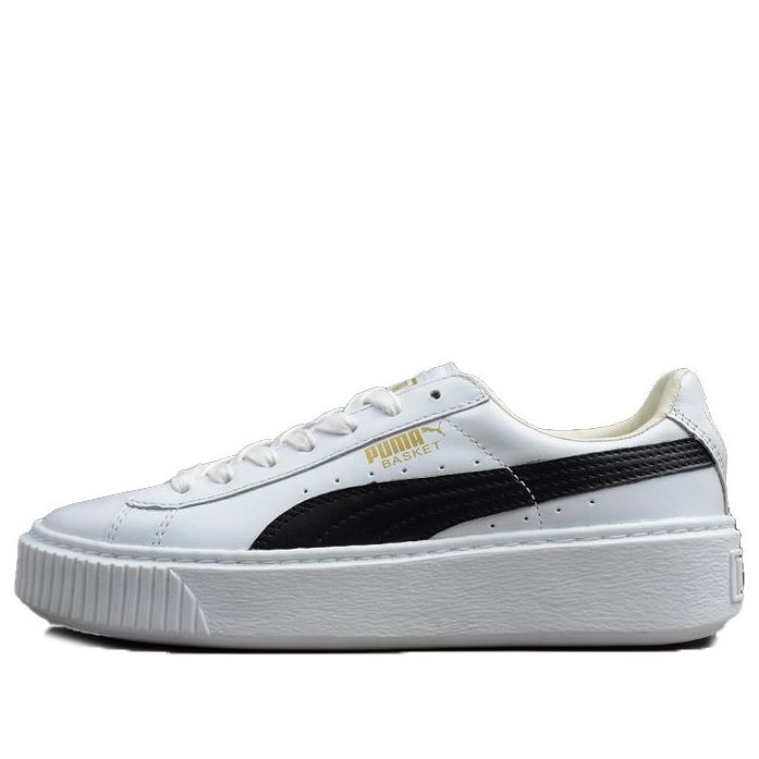 (WMNS) PUMA Basket Platform 'Black White' 364040-05