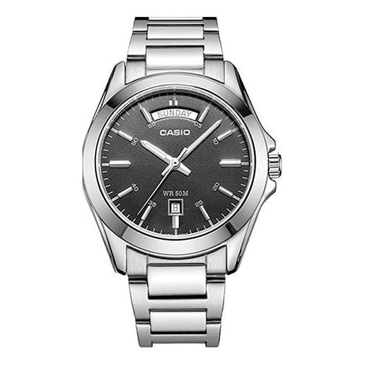 CASIO Waterproof Stainless Steel Strap Quartz Mens Black Analog MTP-1370D-1A1