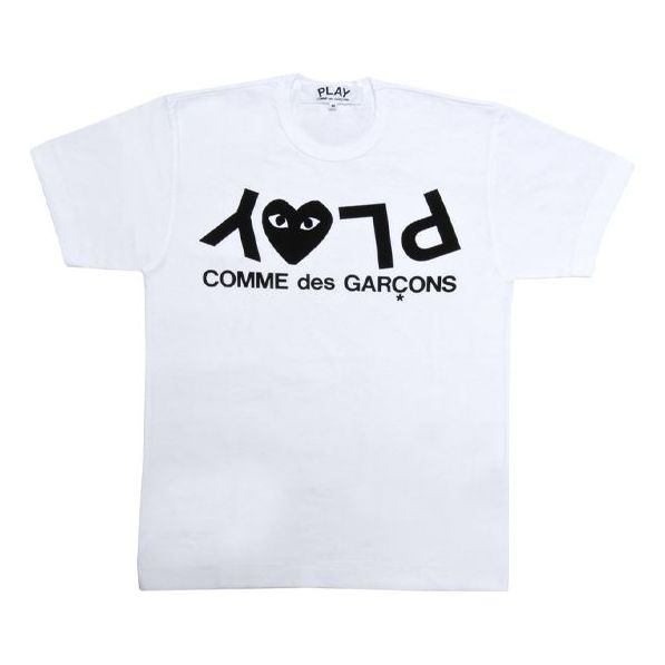 (WMNS) COMME des GARCONS PLAY Play Logo Tee 'White Black' AZ-T067-051-1