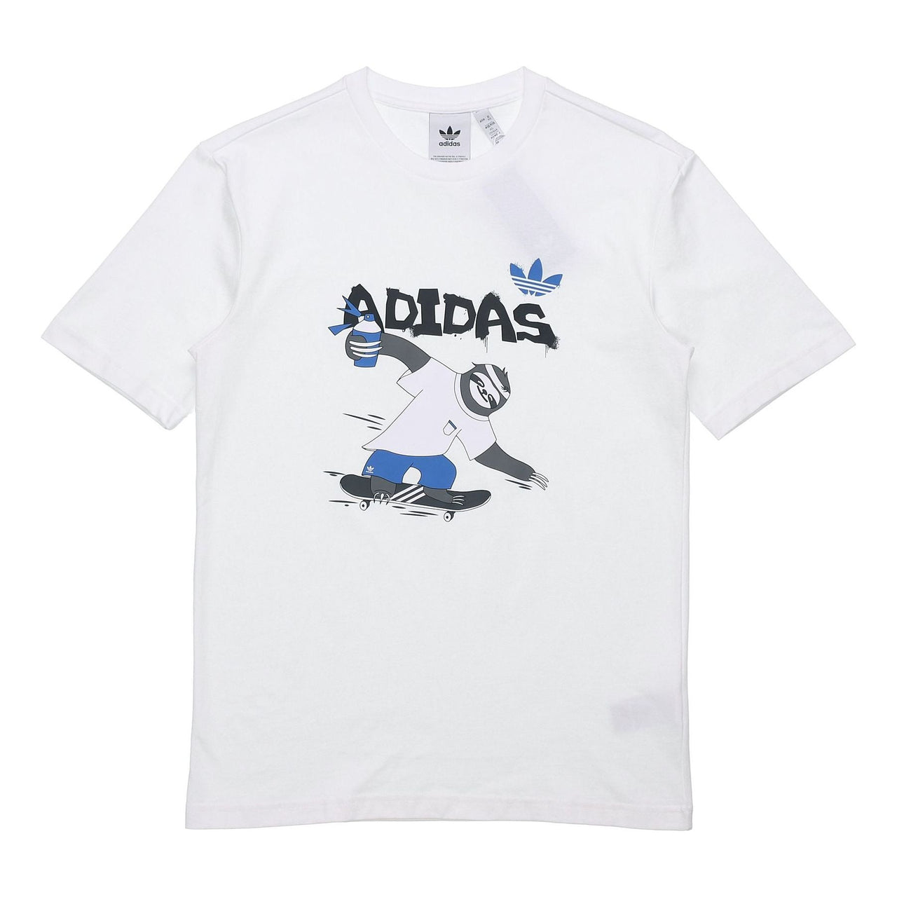 adidas originals Cartoon Printing Round Neck Short Sleeve White HB2740