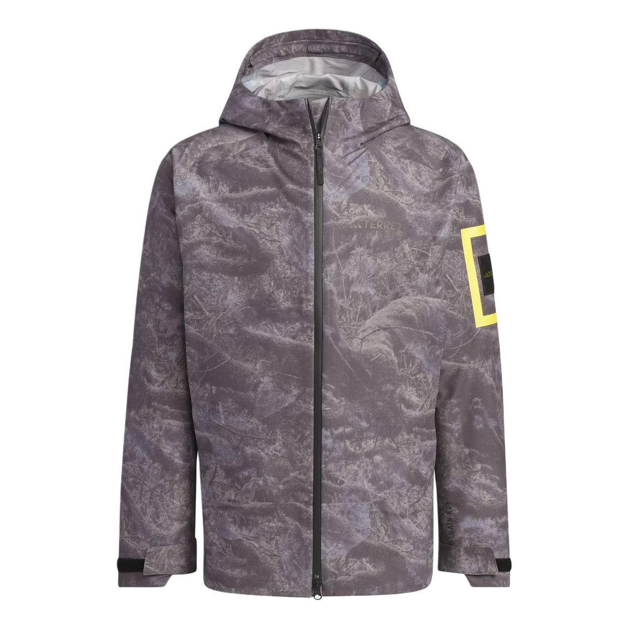 adidas x National Geographic Allover Print RAIN. RDY Jacket Asia Sizing 'Silver Violet' IS9512