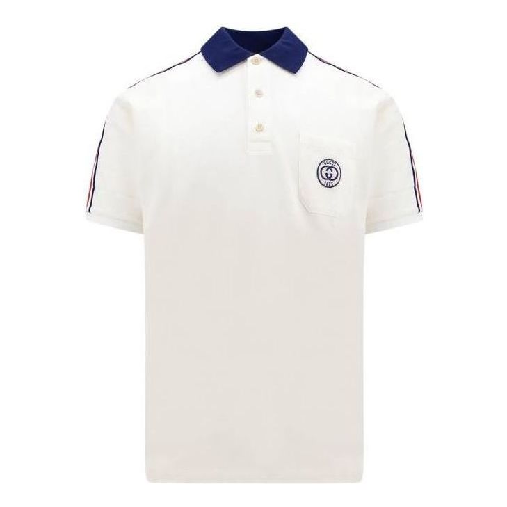 Gucci Interlocking G Stripe Detailing Polo Shirt 'White' 753078-XJFTN-9733