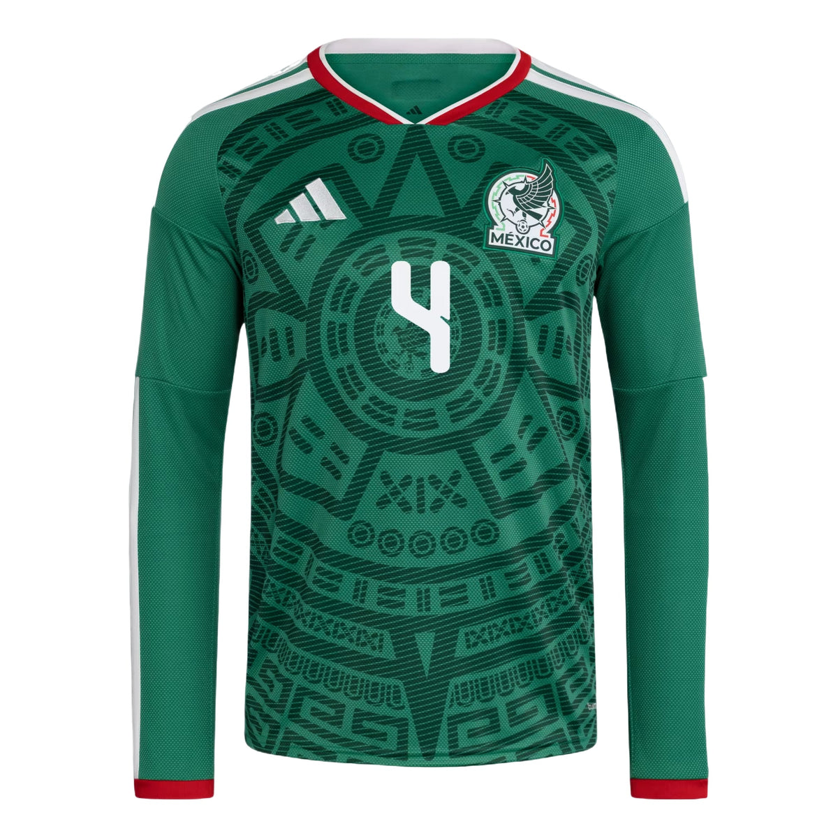 adidas Mexico 26 Home Julian Alvarez Long Sleeve Jersey Asia Sizing 'Bold Green' KW7742