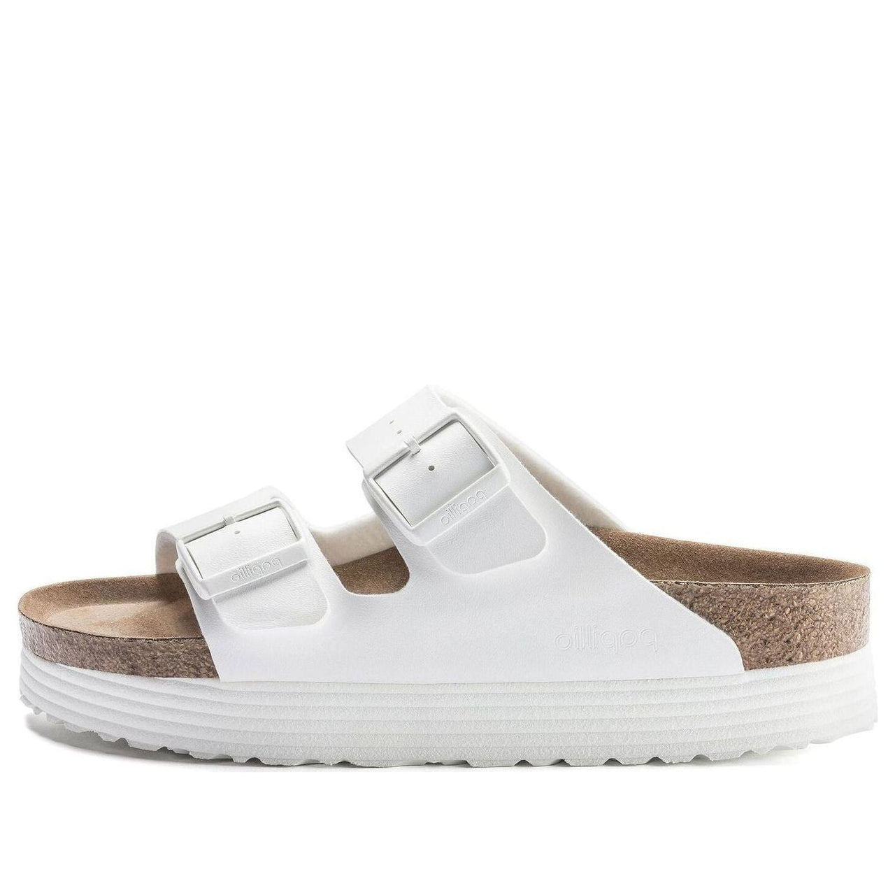 Birkenstock Arizona Platform Vegan Birko-Flor Narrow Fit Sandals 'White' 1018581