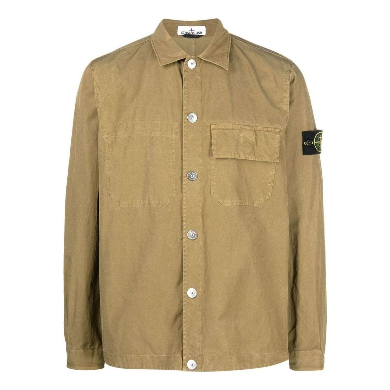 STONE ISLAND Flap Pocket Logo Patch Shirt 'Brown' 781511729-V0098