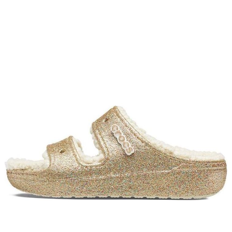 (WMNS) Crocs Classic Cozzzy Glitter Sandals 'Multi Gold' 208124-93S