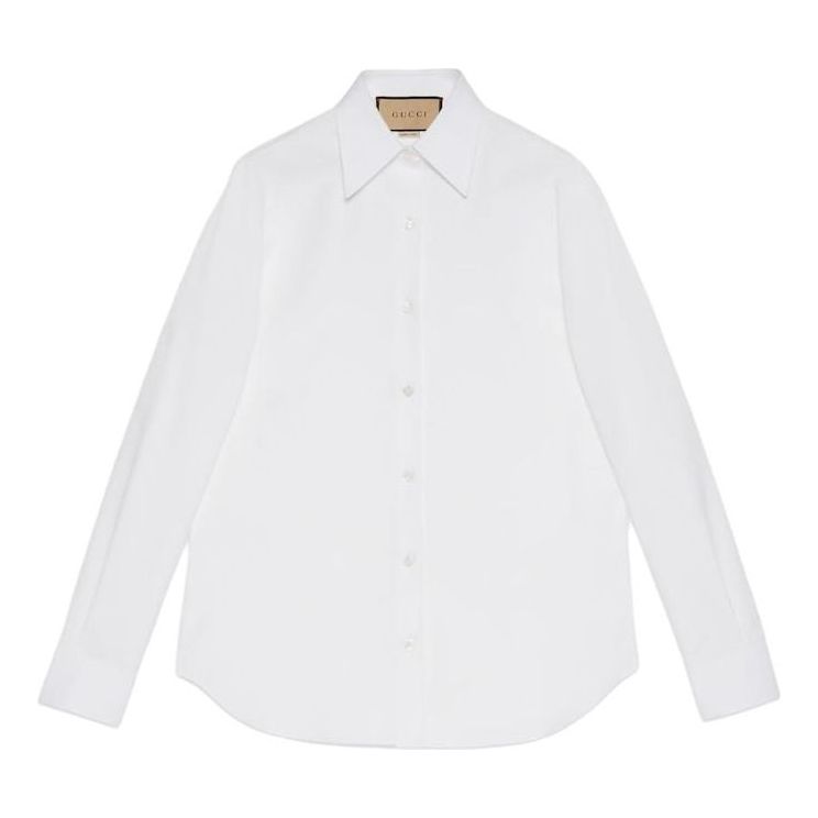 (WMNS) Gucci Oxford Cotton Shirt 'White' 772008-ZAO7X-9011