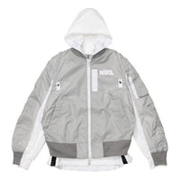 (WMNS) Nike x sacai Layered Bomber Jacket 'Grey Fog' CV5686-097