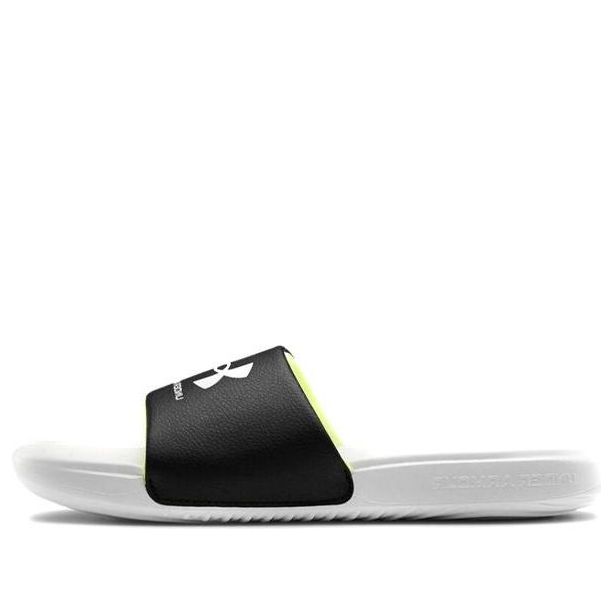 (GS) Under Armour Ansa Fixed Slides 'White Black' 3023789-103
