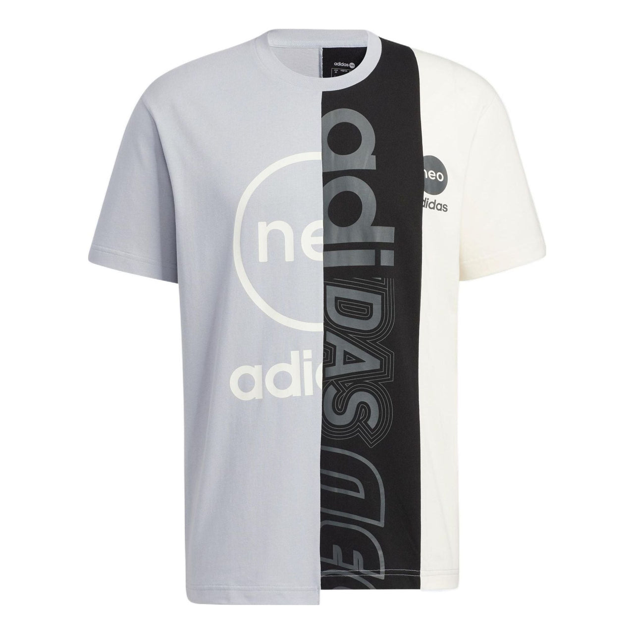 adidas neo M Brand Tee 2 Colorblock Alphabet Printing Sports Short Sleeve Gray HS6923
