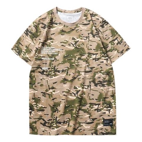 Men's Vans Alphabet Camouflage Short Sleeve Camouflage T-Shirt VN0A4MLXW09