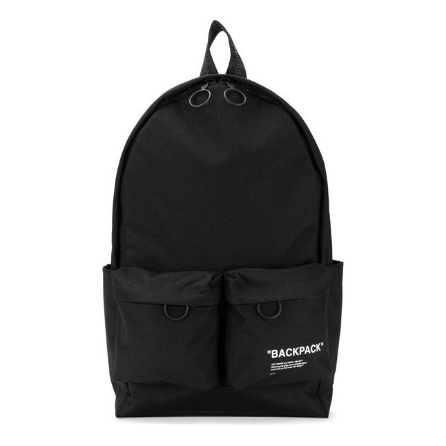 Off-White c/o Virgil Abloh Men's Black Quote Backpack Black OMNB003S190740311001