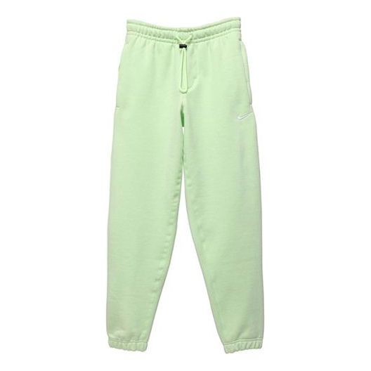 Men's Nike Lab Collection Embroidered Logo Solid Color Fleece Lined Sports Bundle Feet Green Pants AV8279-701