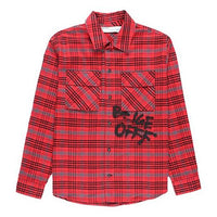 Off-White bled cotton pattern shirt 'Red Black' OMGA091F19F330062010