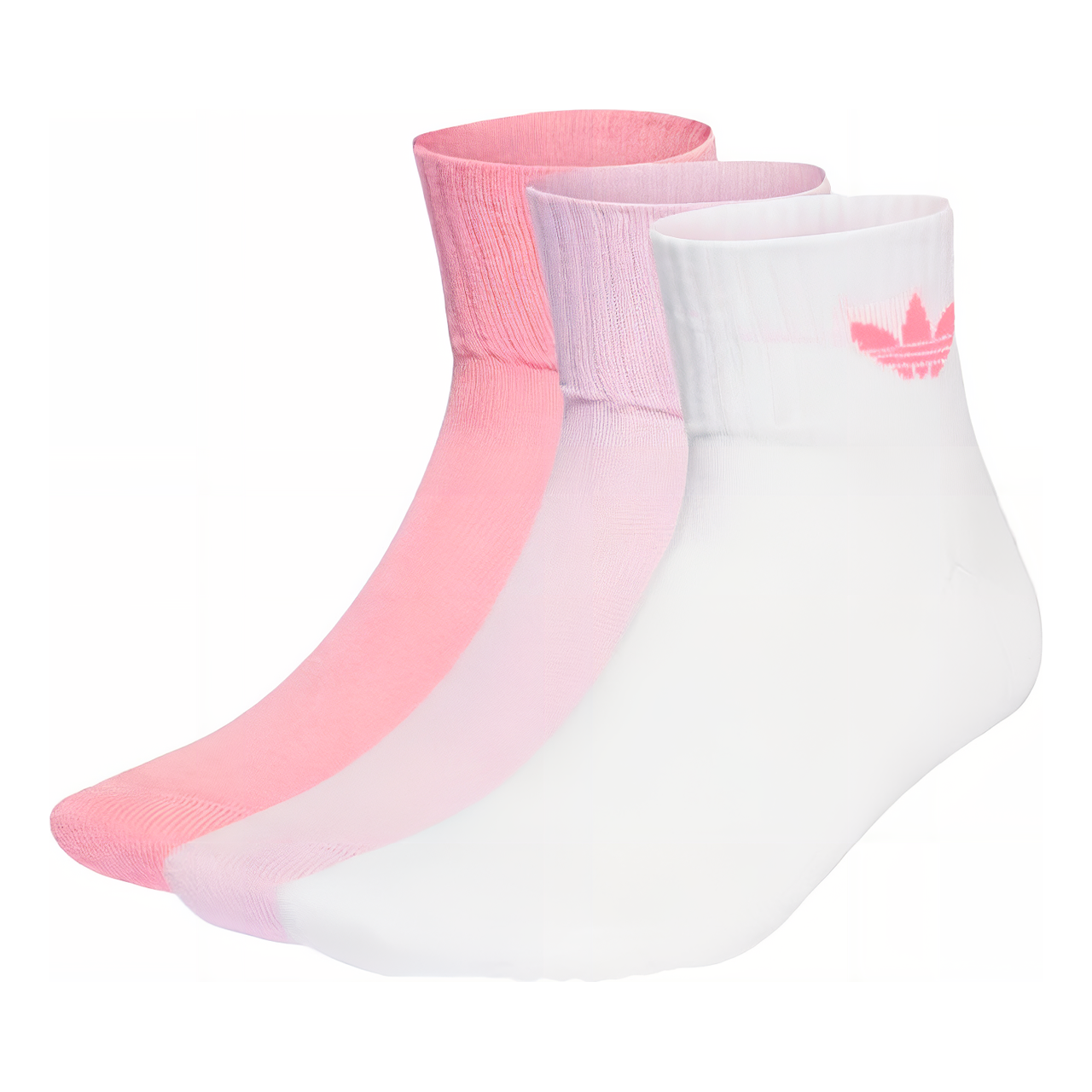 (WMNS) adidas Mid-Cut Crew Socks 3 Pairs 'White Orchid Fusion Bliss Pink' IL5027