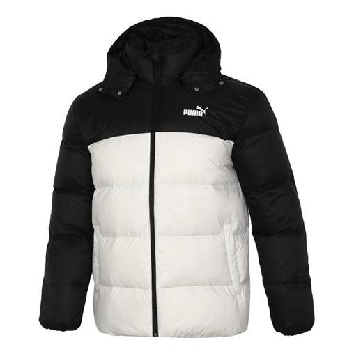 PUMA Detachable Hoodie Down Jacket 'White Black' 534937-73