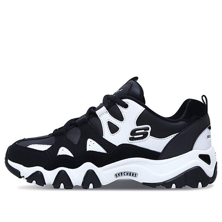 (WMNS) Skechers D'Lites Low-Top Daddy Shoes Black/White 88888112-BLK