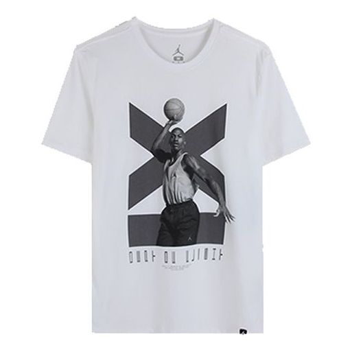Air Jordan 11 Printing Sports T-Shirt 'White Black' 916047-100