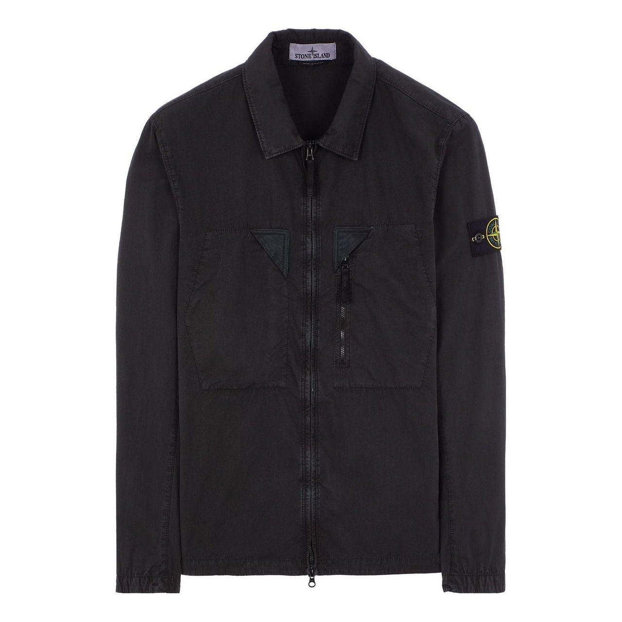 STONE ISLANDBrushed Cotton Canvas Zip Shirt Jacket 'Charcoal' 7815106WN-V0165