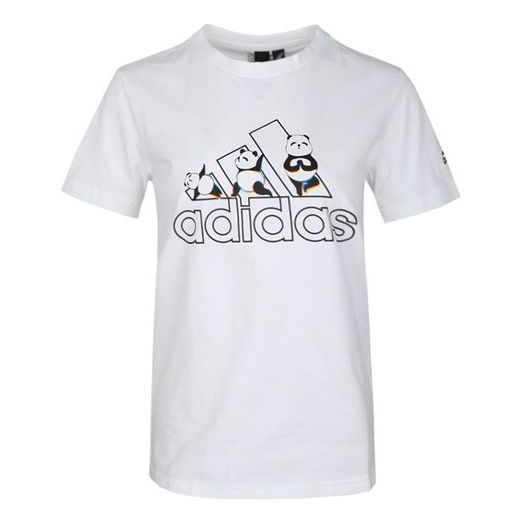 (WMNS) adidas Panda Bos Tee Sports Stylish Short Sleeve t White GL5643