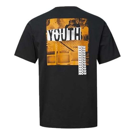 Men's Converse Alphabet Printing Short Sleeve Black 10019928-001