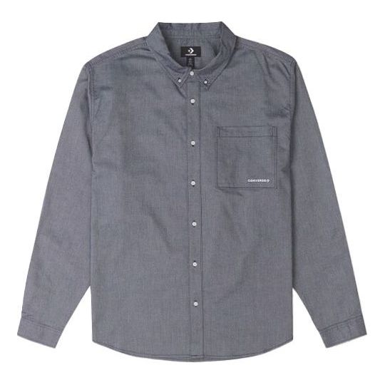 Converse Oxford Button Up Shirt 'Grey Blue' 10024602-A05