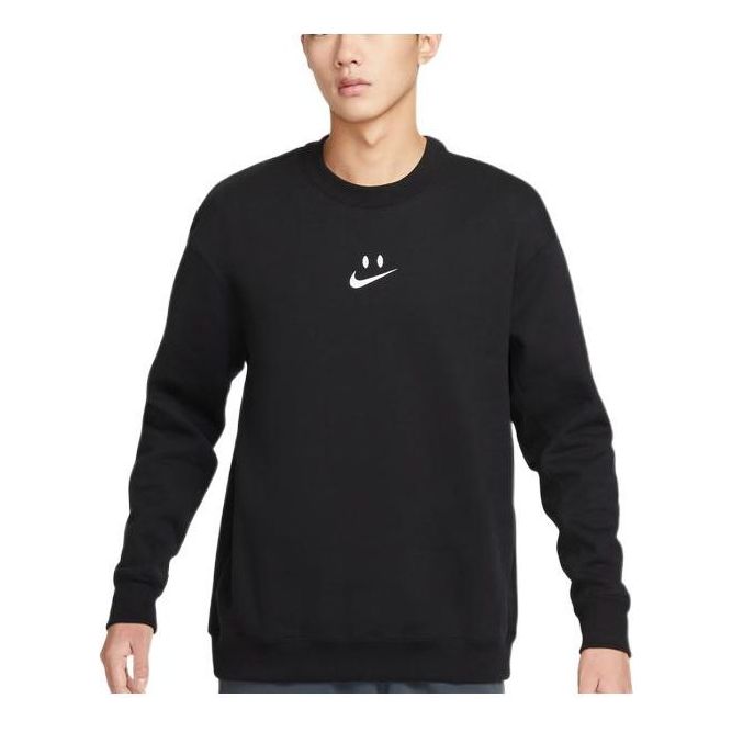 Nike swoosh smile sweatshirt 'Black' FB8969-010