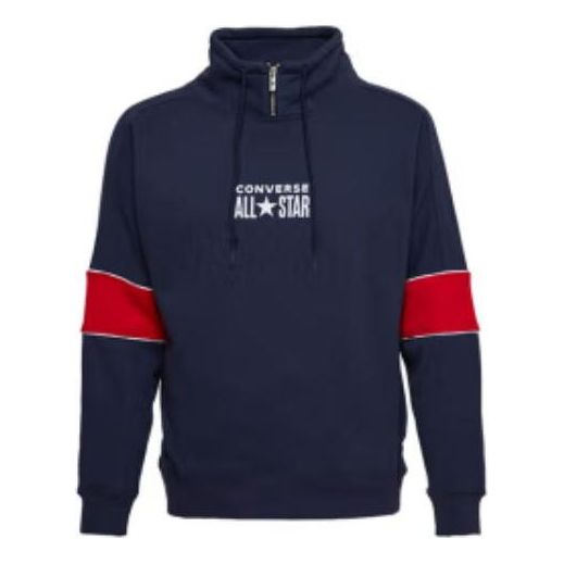 Converse All Star Funnel Neck Quarter Zip Crew Sweatshirt 'Navy' 10018299-A01