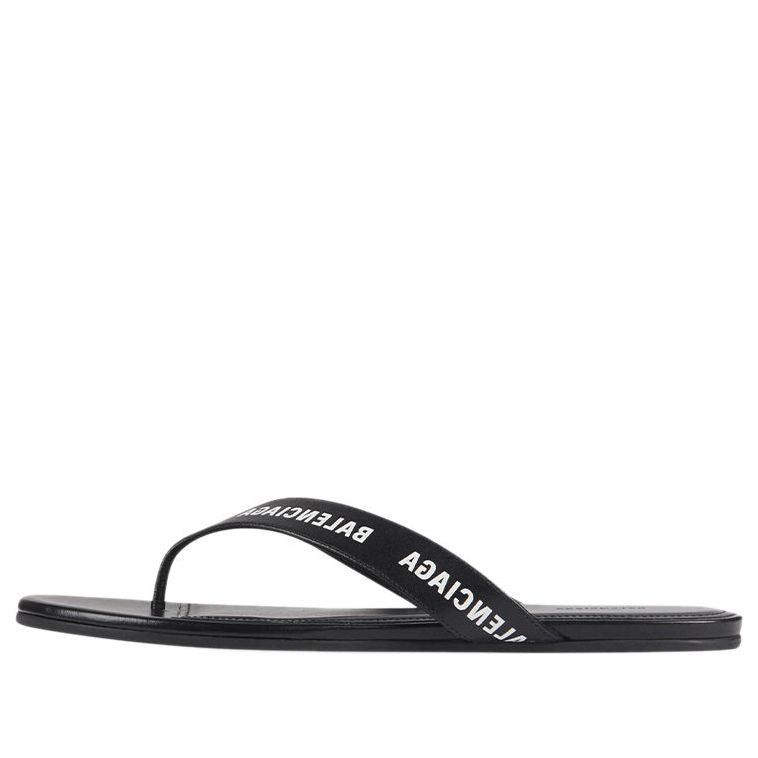 (WMNS) Balenciaga Round Printing Calfskin Sandals Black 613845WBAE11090