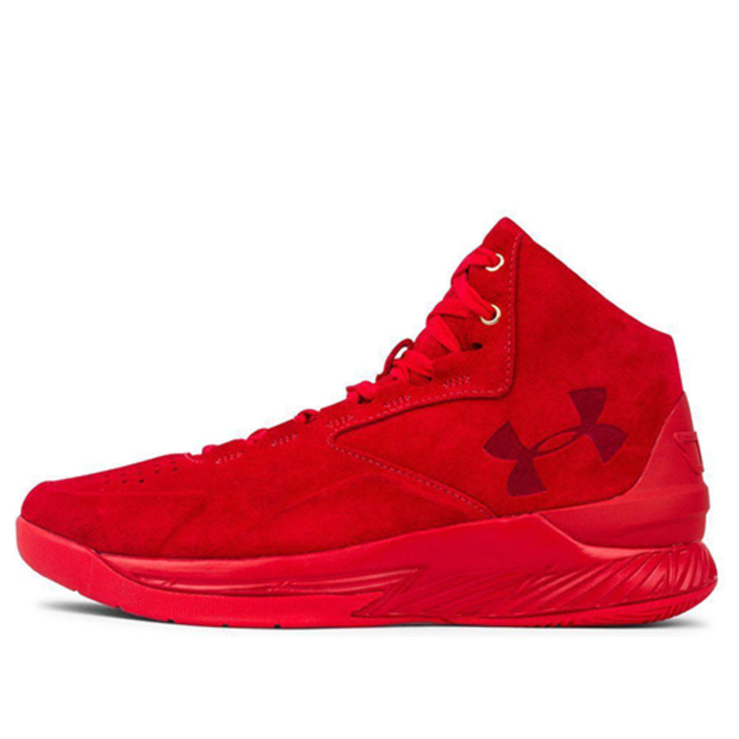 Under Armour Curry 1 Lux Mid Suede 'Triple Red' 1298701-600