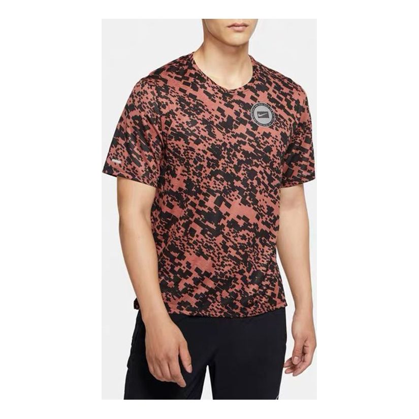 Nike Dri-FIT MILER WILD RUN Short Sleeve Men's Black/Red CU6043-010