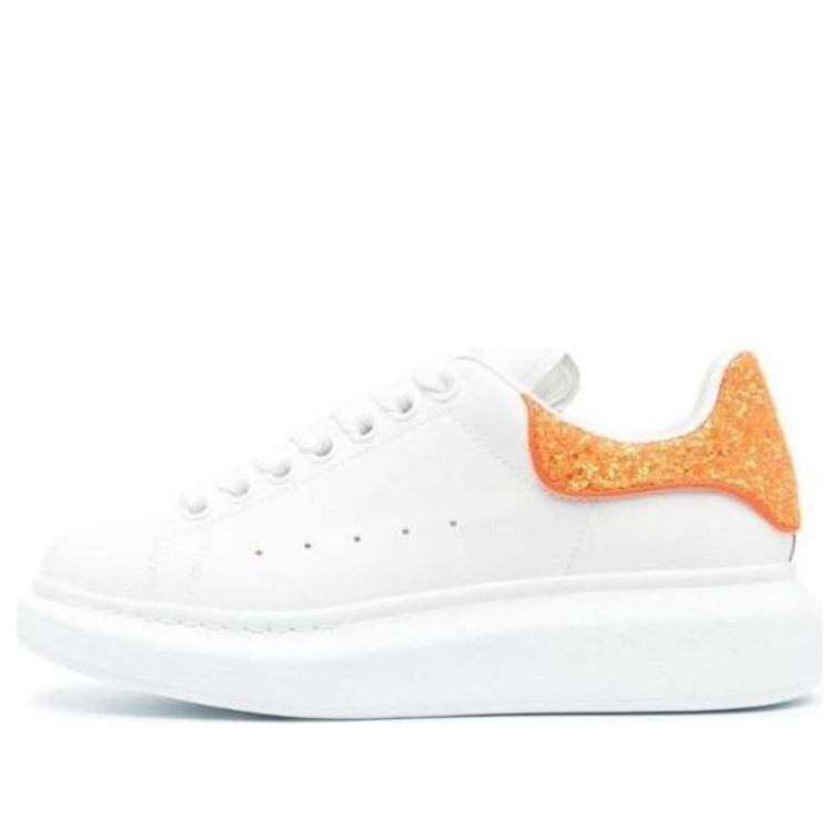 (WMNS) Alexander McQueen Oversized Sneaker 'White Orange Glitter' 718239WIDJD8825