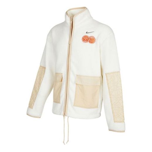 Nike CNY Chinese New Year's Edition Contrast Color Stitching Loose Sports Stand Collar Jacket Beige DQ5061-133