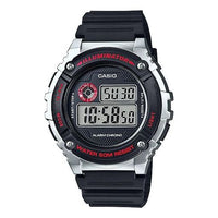 CASIO Waterproof Sports Mens Black Digital W-216H-1CVDF