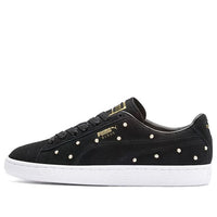 (WMNS) PUMA Pearl Studs Suede 'White Black Gold' 369934-01