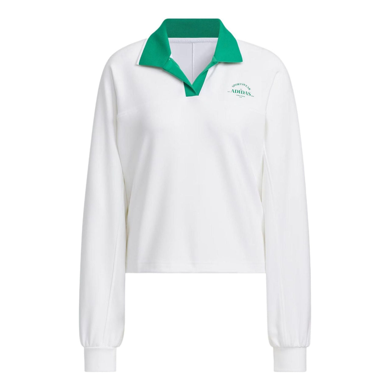 (WMNS) adidas Verbiage Polo Shirt Asia Sizing 'White Green' JE3617