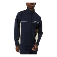 New Balance Men's New Balance x Rich Paul Crossover Stand Collar Long Sleeves Solid Color logo Jacket Navy Blue MJ13924-ECL