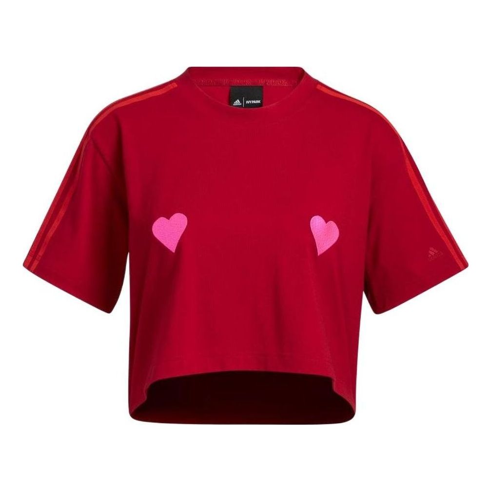 (WMNS) adidas x Ivy Park Crop T-Shirt 'Red' HI1978