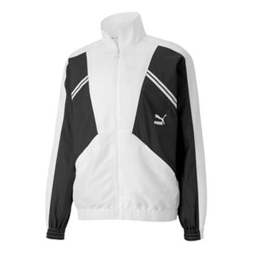 PUMA Printing Contrasting Colors Casual Sports Jacket White 597368-02