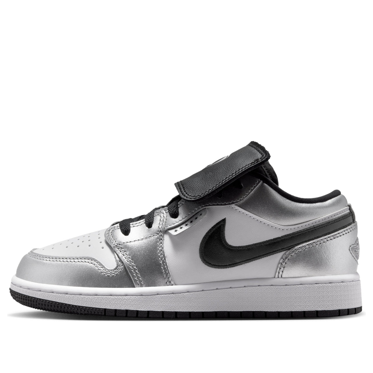 (GS) Air Jordan 1 Low SE 'White Black Metallic Silver' IR2310-100