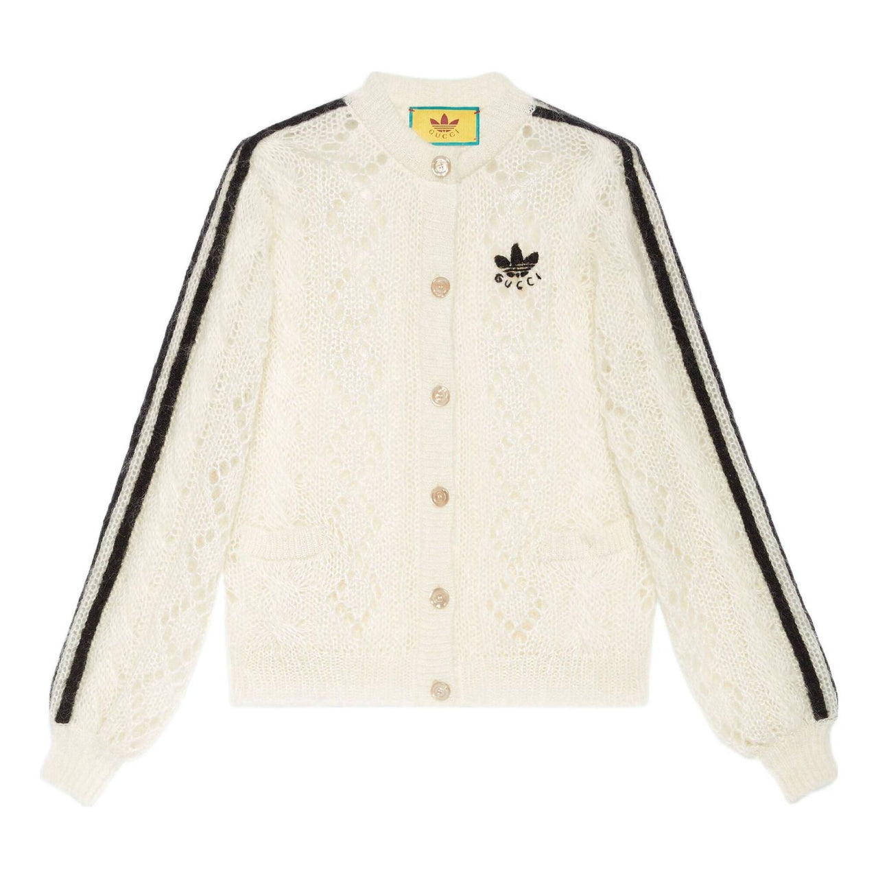 (WMNS) Gucci x adidas Mohair Knit Cardigan 'White' 717329-XKCMO-9791