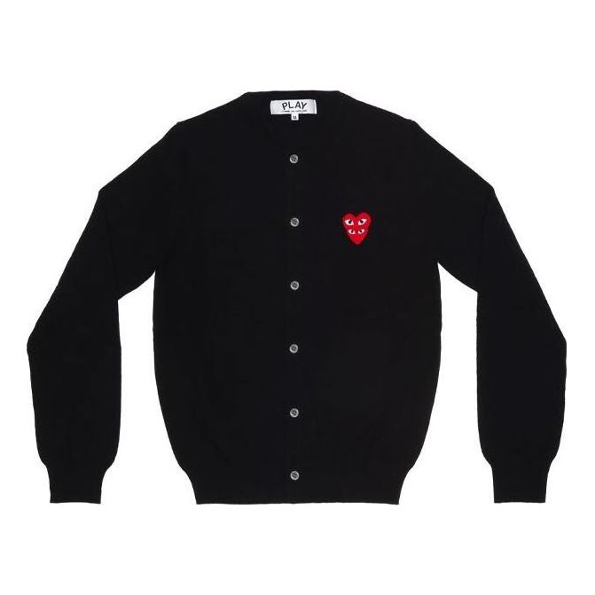 (WMNS) COMME des GARCONS PLAY Cardigan Red Emblem 'Black' AZ-N075-051-1