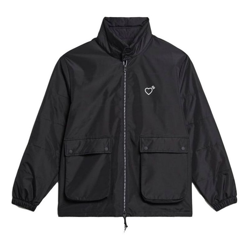 adidas originals x HUMAN MADE Crossover Embroidered Logo Stand Collar Jacket Black GM4634